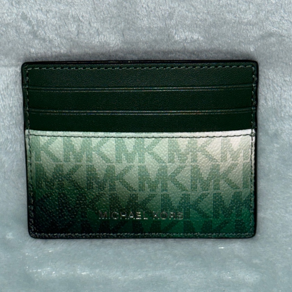 Michael Kors Dark Green Gradient Card Holder - Picture 10 of 10